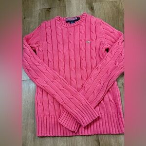 Women’s Vineyard Vines Pink Cotton Blend Cable Knit Sweater - Size XS